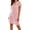 #061-Watermelon Red, variant on TaTaai Women's Striped Lapel Collar Short Sleeve Midi Dress Loose Casual Stretch Linen Blend Dress for Commute Office Daily Wear Gift