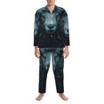 thumbnail image 3 of Balery Moody Ram Portrait Pijama para Hombre de Dos Piezas con Manga Larga, Conjunto de Dormir y Descanso Suave con Bolsillos-Large, 3 of 7