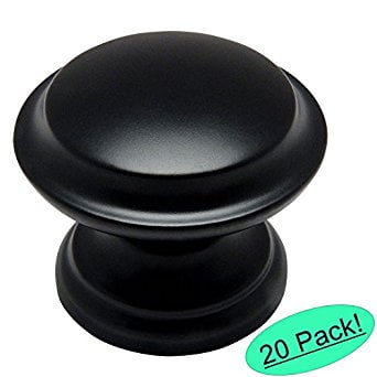 Base Cabinet Knob Cosmas 4251FB Flat Black Cabinet Hardware Round Knob - 1-3/8