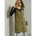 thumbnail image 3 of Fall Winter Women Stand Collar Solid Color Sleeveless Casual Hooded Vest Coat, 3 of 7