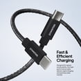 thumbnail image 4 of Powertek USB-C to USB-C Cable, Fast Charging Type-C Charger Cord, Durable Tangle-Resistant Sync Cable, Black Glitter, 6FT, 4 of 7