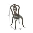 thumbnail image 2 of Mondawe Cast Aluminum Bistro Chairs Set of 2, All-Weather Aluminum Patio Dining Chair with Adjustable Feet for Balcony, Backyard, Deck, Garden, Bronze, 2 of 11