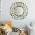 thumbnail image 6 of Creative Co-Op Round 2 Tone Metal Framed Wall Mirror, Silver and Gold, 6 of 6