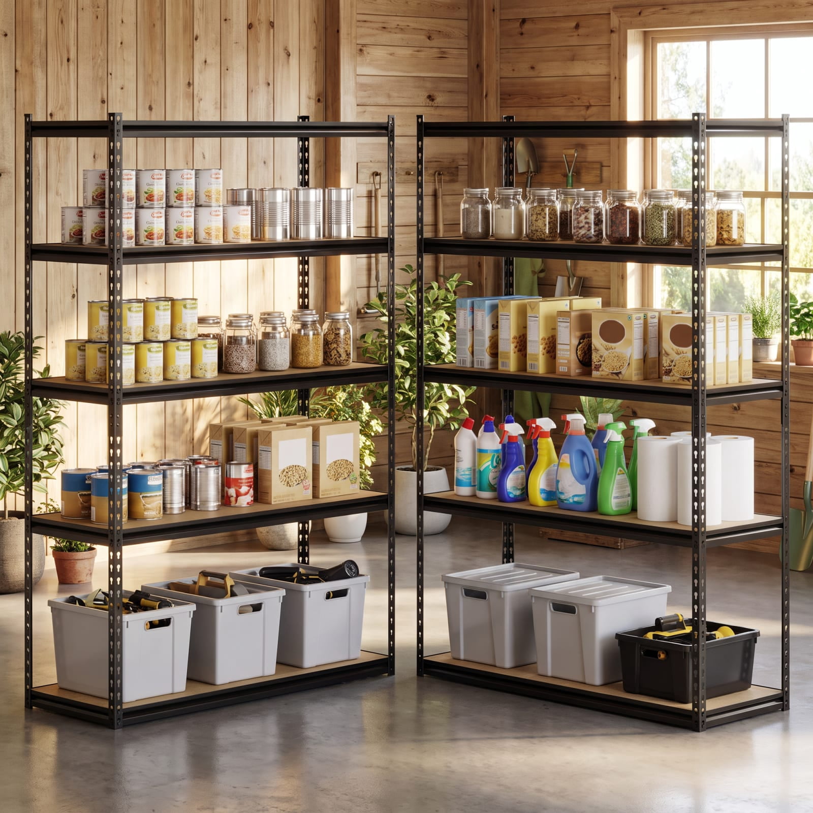 Biotree 5-Tier Metal Shelving Unit 2200 lbs Capacity with Adjustable Shelves 30" × 12" × 60" for Warehouse Basement, Black