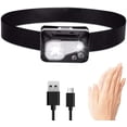thumbnail image 1 of Potente linterna frontal LED, recargable por USB, con 5 modos de iluminación, IP67 a prueba de agua, sensor de movimiento, ideal para pesca, senderismo, ciclismo, lectura y camping., 1 of 5