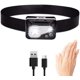 thumbnail image 1 of Potente linterna frontal LED, recargable por USB, con 5 modos de iluminación, IP67 a prueba de agua, sensor de movimiento, ideal para pesca, senderismo, ciclismo, lectura y camping., 1 of 5