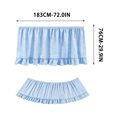 thumbnail image 3 of Teacher Desk Skirts，6 ft x 30 Inch Ruffled Table Skirt Decor Supplies for Classroom Teacher Office Desk Decor, Farmhouse Home Kitchen Party Blue, 3 of 9