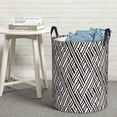 thumbnail image 6 of Sikiie Black White Stripes Print Round Dirty Clothes Basket, Waterproof Standing Foldable Storage Basket, for Laundry Room, Bedroom, Bathroom Storage-Medium, 6 of 6