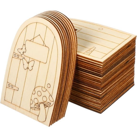 Mini Wooden Fairy Doors for Decoration Unpainted Assorted Colors for Arts and Crafts Projects 36 Pieces