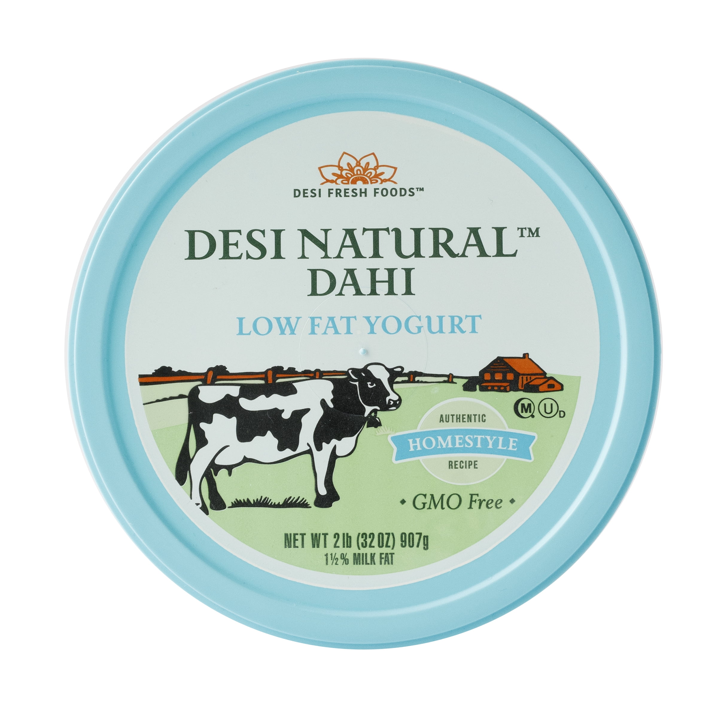 Desi Fresh Foods Dahi Low Fat Milk Plain Yogurt, 32 oz, 1 Count