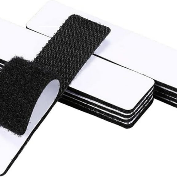 20 Sets 1x4 Inch Hook and Loop Fastener Strips with Adhesive Heavy Duty Double Sided Sticky Picture Hanging Wall Mounting Tape for Home and Office Use, Black