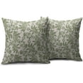 thumbnail image 2 of Sage Green Floral Block Print Pillow Covers 16x16 Set of 2 Vintage Flower Decorative Throw Pillows Outdoor Rustic Farmhouse Pillowcases Cushion Case Decor for Home Sofa Couch Bed, 2 of 7