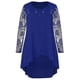 thumbnail image 5 of Fashion Women Casual Plus Size Sheer Lace Sleeve High Low Hem O-Neck Swing Dress 240561, 5 of 5