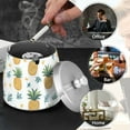 thumbnail image 4 of Yayeee Ashtray with Lid for Cigarette Smokeless Stainless Steel Home Ash Holder, Pineapple, 4 of 7