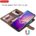 thumbnail image 6 of Galaxy S10 Case Wallet, S10 Case, Allytech Premium Leather Flip Case Cover & Card Slots Pocket, Wrist Design Detachable Slim Case for Samsung Galaxy S10 (Brown), 6 of 8