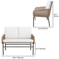 thumbnail image 5 of Dextrus Outdoor Patio Loveseat, All-Weather Wicker Rattan Loveseat with Cushions, Ideal for Backyard, Balcony, and Deck, Light Brown+Beige, 5 of 5