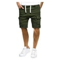 thumbnail image 2 of Fesfesfes Mens Shorts Casual Fashion Solid Color Overalls Walkshorts with Pocket Loose Drawstring Outdoor Shorts On Sale, 2 of 6