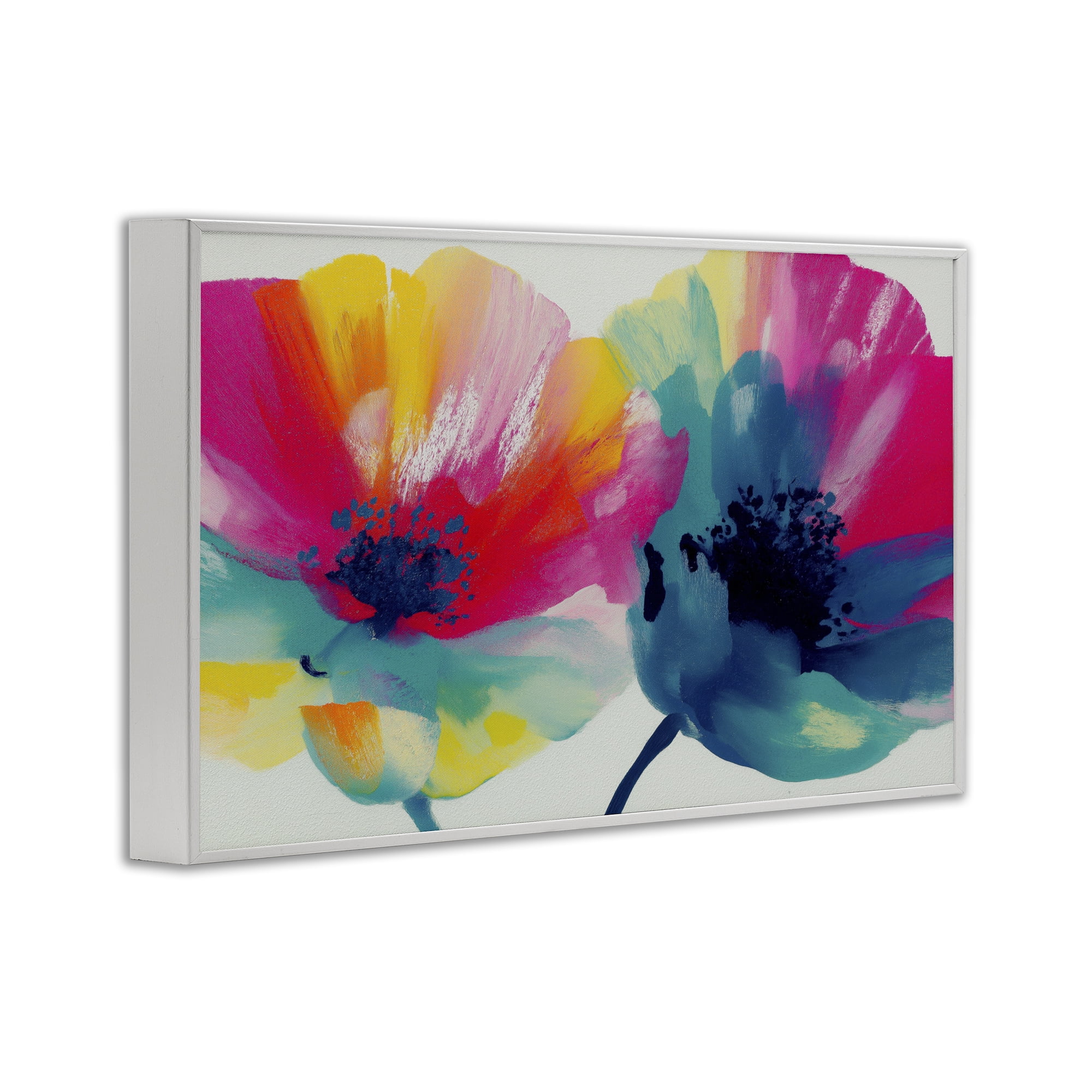 Stupell Industries Two Colorful Poppies White Framed Giclee Art, design by Chromatic Storm Studio