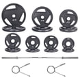 thumbnail image 6 of BalanceFrom Cast Iron Olympic Weight Including 7FT Olympic Barbell and Clips, 300-Pound Set (255 Pounds Plates + 45 Pounds Barbell), Multiple Packages, 6 of 6