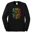 thumbnail image 2 of Wild Bobby, Jesus Is The Way John 14:6 Bible Verse, Inspirational/Christian, Men Long Sleeve Shirt, Black, Small, 2 of 3