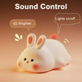 thumbnail image 4 of Night Lights Rabbit Light 2024 New Cute Silicone Baby Animal Night Lamp Rabbit Night Light For Kids 3 Level Dimmable Nursery Bunny Nightlight Bedside Lamp For Breastfeeding White, 4 of 9