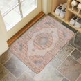 thumbnail image 4 of Retro Door Mat, 17 X 30 Inch Bohemian Light Pink Ethnic Rug Welcome Doormat Decorative Home Floor Mat, Non Slip Rubber Back and Strong Water Absorption for Outdoor Indoor Entrance Decor, 4 of 6
