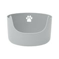 thumbnail image 4 of Bandeja de arena para gatos pequeños y grandes, lados altos, suministros para mascotas antisalpicaduras, caja de arena para inodoro frontal baja en , GRIS, 4 of 8