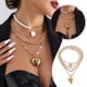 thumbnail image 3 of Collar de cuentas, collar de imitación de perlas, collar exagerado de estilo retro, 3 of 8