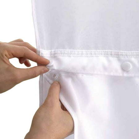 54"x70" Fabric Shower Liner White - Hookless