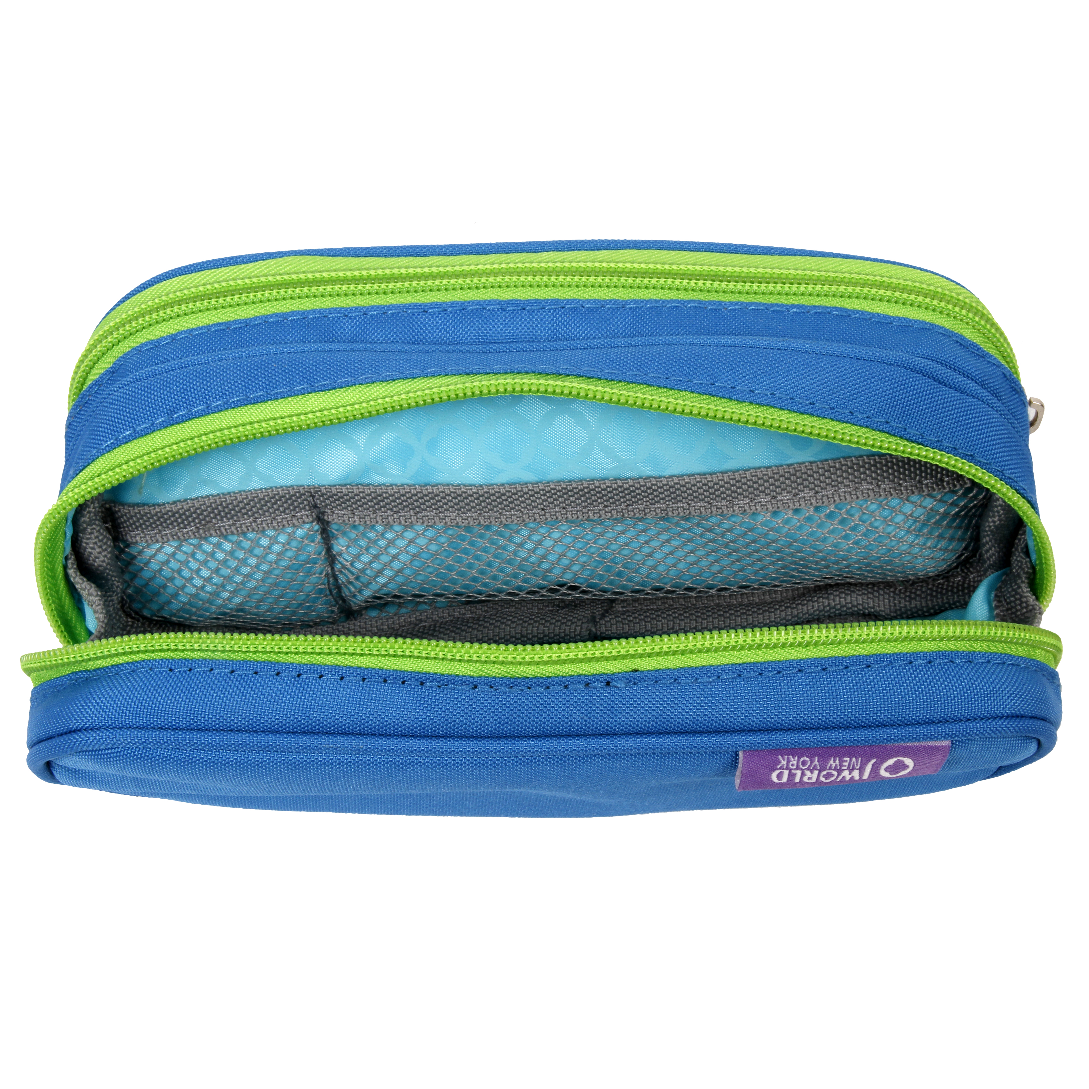 J World Boys and Girls Jojo Double Compartment Kids Pencil Case for School, Blue