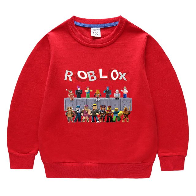 Roblox-Jersey de algodón de manga larga para niños y niñas, camisa de fondo de mundo Virtual, periférico, juego bidimensional, el mejor regalo