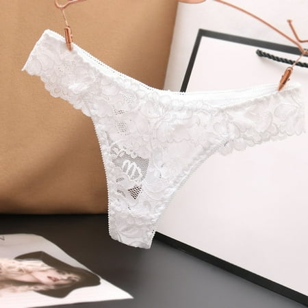

Cathalem Womens Briefs Cotton Underwear Briefs Lace Waist Panties Thong Underwear Women s Low Underpants Womens Work Out Panties Underpants White One Size