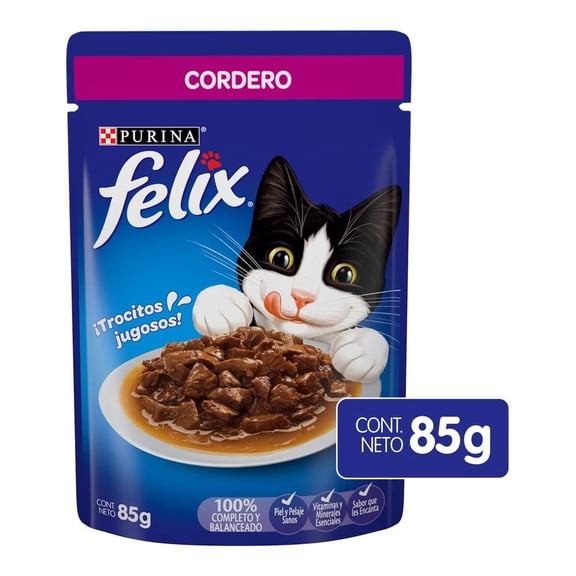Alimento para Gato Purina Felix ¡Trocitos Jugosos! Cordero 85 g