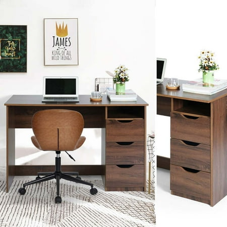 Topcobe Computer Desk With Storage Large Work Desk With 3 Draws