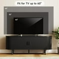 thumbnail image 6 of 55" TV Stand with Power Outlet for TVs up to 60 Inch, Entertainment Center with Storage and Adjustable Shelves, Modern Media Console with Sliding Doors for Living Room, Black, 6 of 16