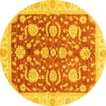 thumbnail image 1 of Ahgly Company Machine Washable Indoor Round Oriental Yellow Traditional Area Rugs, 7' Round, 1 of 4