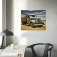 thumbnail image 3 of JEUXUS  Rusty Truck Canvas Wall Art - Vintage Blue Car Pictures Living Room Decor - Country Style Artwork Framed Posters Paintings, 3 of 4
