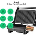 thumbnail image 2 of Chefman 3-in-1 Panini Press & Grill, 2-Slice Non-Stick, Opens Flat - Stainless Steel, 2 of 9