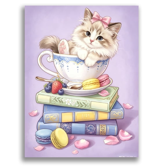 Mosaflare Diamond Art Painting Kits-Cat,Art Craft Kits,Full Round Drill,Home Wall and Relaxing 12×16 inch
