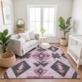 thumbnail image 7 of Addison Rugs Mayfield Premium Machine Washable Transitional Aztec Pink Rectangle Rug, 3' x 5', 7 of 7
