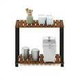 thumbnail image 5 of Furinno Pangkor 2-Tier Turn-N-Tube Indoor Outdoor Plant Shelf Large Rectangle Wood Stand with Square Poles, Natural/Black, 5 of 6