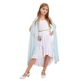 thumbnail image 1 of Moggemol Robe Trapèze en Mousseline à Manches Courtes Style Cape pour Filles Princesse, Thème Fête, Robe de Bal, Bleu Pâle 6, 1 of 7