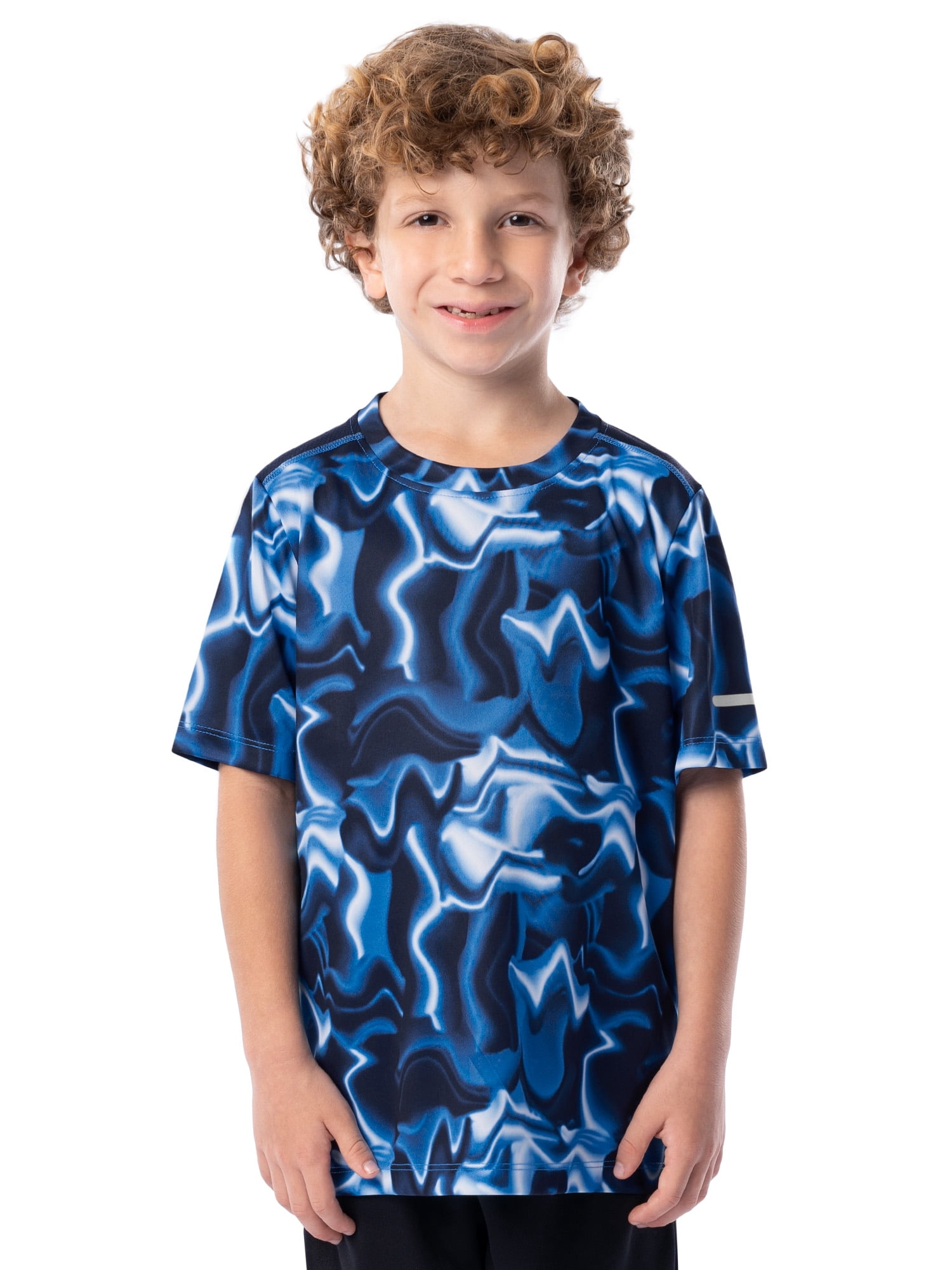 Athletic Works Boys Active Solid and Print Short Sleeve T-Shirts, 3-Pack, Sizes 4-18 & Husky