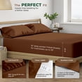 thumbnail image 2 of THREAD SPREAD 100% Organic Cotton Full Size Sheets - Percale Weave Cotton Sheets (4 PC, Brown), Soft Cooling Luxury Hotel Sheet Set, 2 of 7