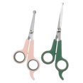 thumbnail image 1 of 2 tijeras de peluquería canina, profesionales rosa de 6,5 pulgadas + verde de 7,3 pulgadas, tijeras de peluquería de acero inoxidable con punta redonda, herramienta de corte de pelo para mascotas, 1 of 1