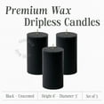 thumbnail image 2 of NeoMart - Dripless Unscented Pillar Candles, Set of 3 Hand Poured Black Pillar Candles, Solid Color for Home Decor, Premium Wax, 8 0 Hr Burn Time, 3x6 Inch, 2 of 9