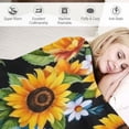 thumbnail image 3 of FUMJ  Sunflower Blanket Daisy Flower Fuzzy Flannel Throw Blankets Plush Decor Cozy Bedding for Bed Couch Living Room Kids Women Adults Gifts, 3 of 6