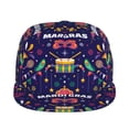 thumbnail image 2 of Fotbe Happy Mardi Gras Flat Bill Visor Cap Classic Snapback Hat Polyester Foam Trucker Hat Trucker Cap Adjustable Baseball Cap, 2 of 9