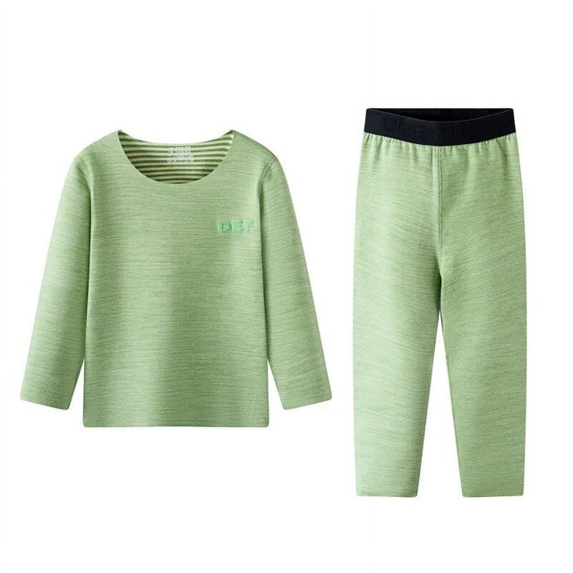 Pijamas de Navidad para niños, conjuntos de pijamas térmicos de lana cálida para niños, ropa de rayas para niños y niñas, Invierno