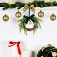 thumbnail image 3 of Mini Christmas Rattan Wreath Small Christmas Wreath Christmas Wreaths for Front Door Bow Bell Artificial Greenery Hanging Ornament for Farmhouse Home Window Xmas Tree Holiday Party Decor 1Pcs, 3 of 5